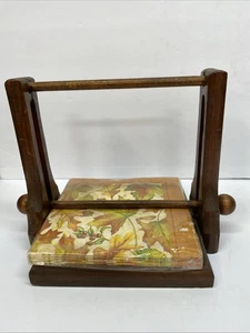 Porta tovaglioli vintage in legno adatto per tovaglioli 7" - Foto 1 di 8