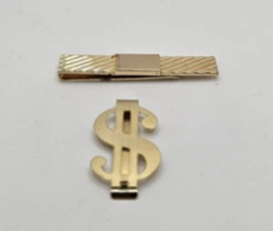 1 Swank Brand and 1 Unbranded Money Clips Gold Color - Picture 1 of 3