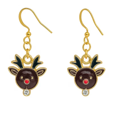 Pendientes colgantes de reno - joyas ligeras de Navidad navideñas Foto 1 de 4