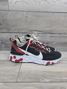 Nike React Element 55 Mujer 11.5 Zapatos para Correr Negro Rojo Tenis Atléticos - Imagen 1 de 12