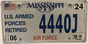 TRIPLE 4 USAF Nummernschild Repeating Nummer 444 OJ 2014 Air Force 4440 - Bild 1 von 12