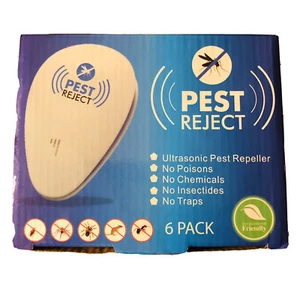 6 Pack Electronic Ultrasonic Pest Reject-Bug, Mosquito, Cockroach,Mouse,Repeller - Picture 1 of 3