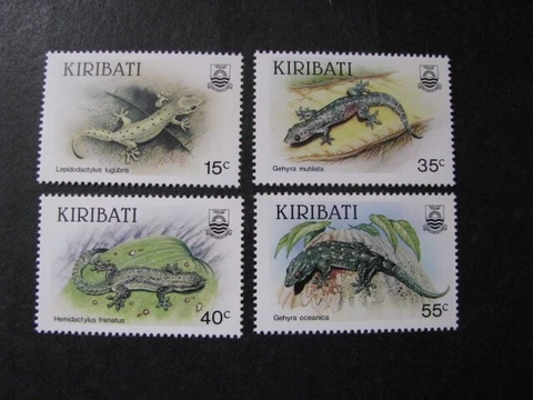 Kiribati Stamp Lizards Set Scott # 480-483 Never Hinged Unused Cover
