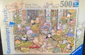 Ravensburger 500pc Crazy Cats: The Good Life Linda Jane Smith Jigsaw Puzzle #12 - Picture 1 of 2