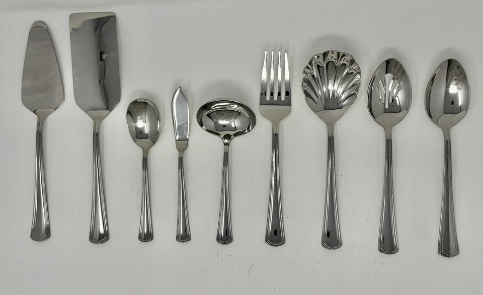 Juego de servir Reed & Barton Walden 9 piezas calidad acero inoxidable 18/10 Foto 1 de 1