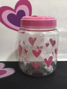 Klar Kunststoff Aufbewahrungsbehälter mit rosa Deckel & Herzen Valentinstag ❤️ - Bild 1 von 10
