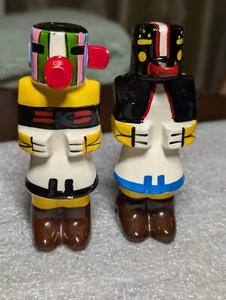 VINTAGE HOPI KACHINA FIGURINE SALT AND PEPPER SHAKERS As Is - Picture 1 of 11
