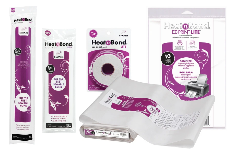 THERMOWEB Heat and Bond LITE Iron On Adhesive For Applique Join Fabrics Without Sewing
