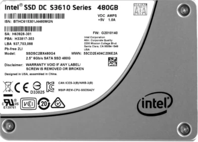 Hard Drive Intel Dc S3610 SSDSC2BX480G4 480GB MLC SATA III 6Gbps 2.5'' Inch - Image 1 of 3