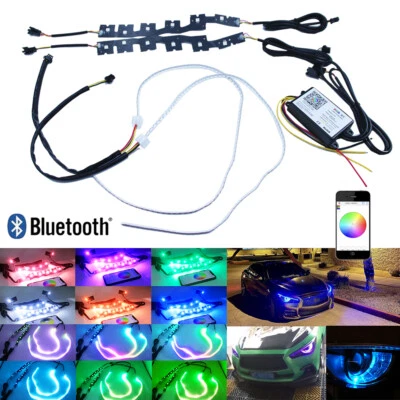 Bluetooth RGBW Multicolor LED DRL Board Lighting w/ Strip Light For Infiniti Q50 - Image 1 of 4