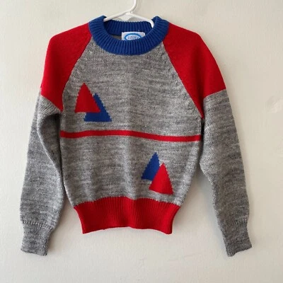 Suéter Pullover Vintage Años 80 Izod Niños Talla 5 Geométrico Foto 1 de 4
