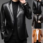 Fashionable Men's PU Leather Suit Jacket for Casual Outfits 60 80 Characters