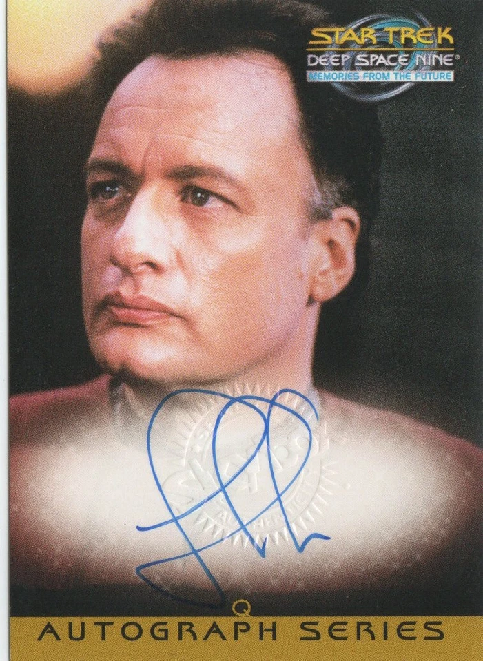 Star Trek DS9 Memories from the Future 1999 Auto A13 John DeLancie as Q - Image 1 of 1