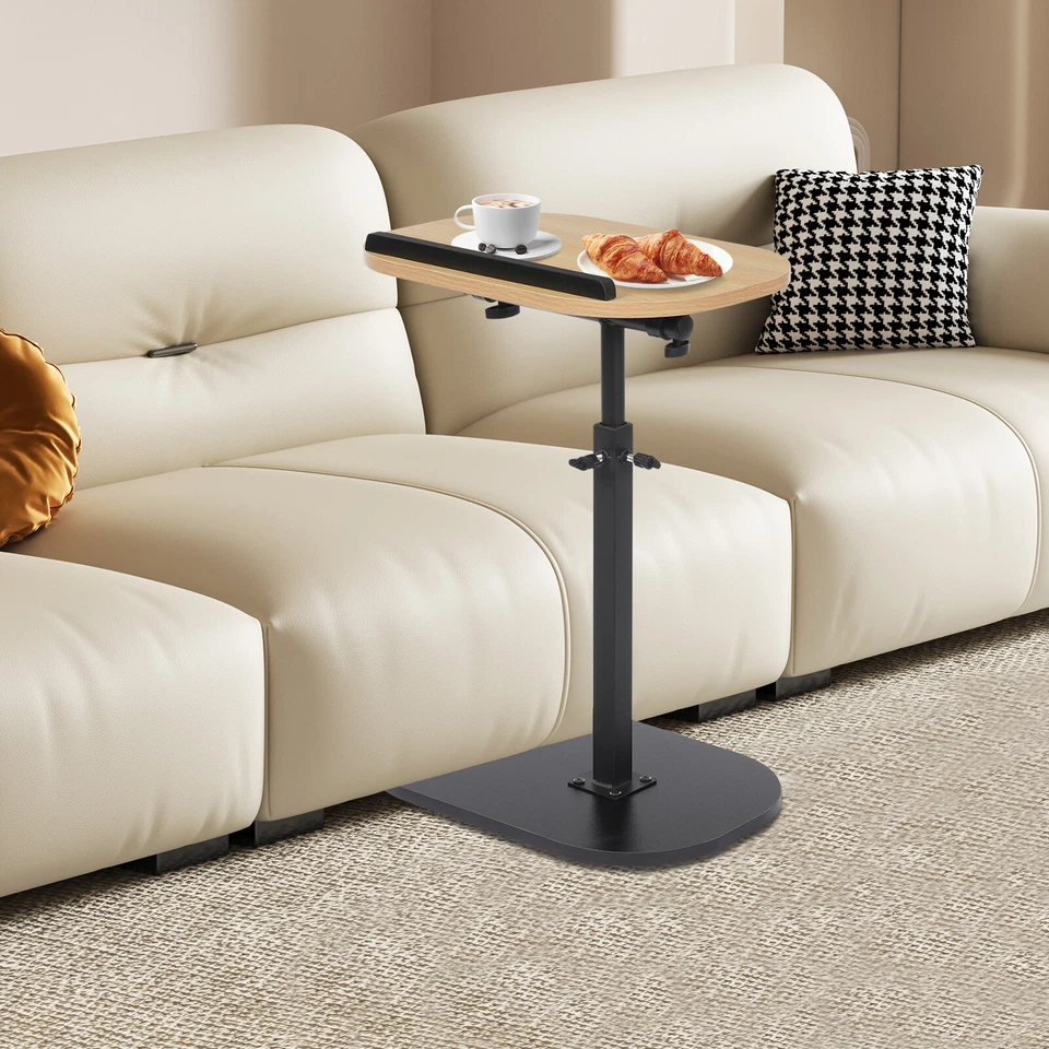 C-shaped Side Table Small Coffee Table Height Adjustable Bed Sofa Side Table - Image 1 of 4