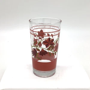 Vasos de vidrio de agua FG vintage para beber granate flores y rayas Indonesia - Imagen 1 de 8