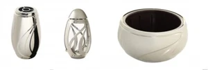 Esclusivo set di decorazioni per tomba colore argento lampada per tomba / vaso per tomba / ciotola per tomba - Foto 1 di 7