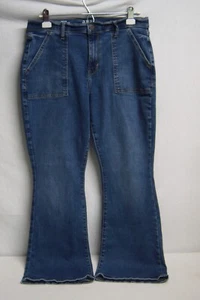 ANA Flare Jeans 4 Patch Pockets High Rise Flare Stretch Denim 12 Petite - Picture 1 of 6