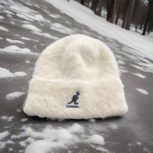 KANGOL FURGORA SKULL CAP PEARL-WHITE BEANIE HAT BLACK MENS ONE SIZE FITS MOST❄️ - Picture 1 of 5