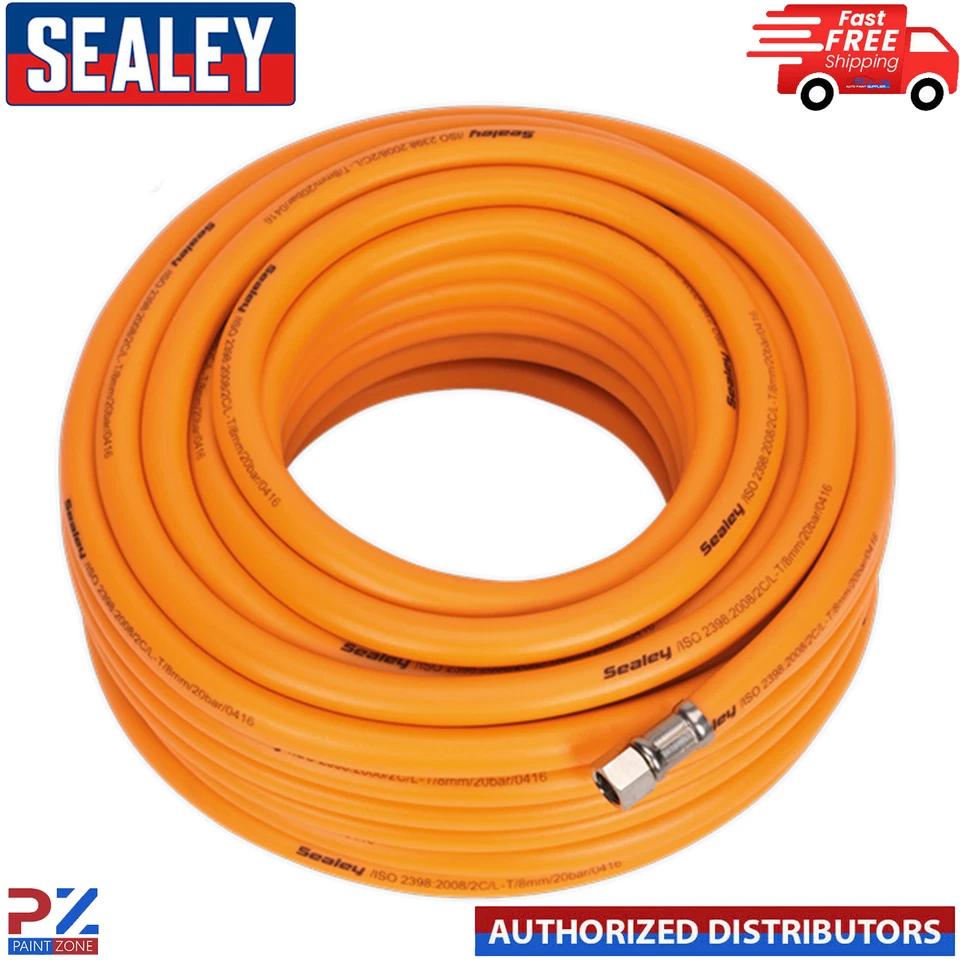 Sealey Air Hose 20m X 8mm Hybrid High Visibility-ahhc20