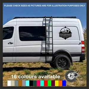 Camper Van Motorhome Large Adventure Vinyl Sticker Decal Mountain Compass 1 - Picture 1 of 4