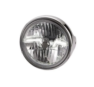 Klarglas LED Scheinwerfer chrom Honda CB 750 seven fifty chromed LED headlight - Bild 1 von 3