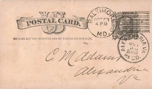 1884 Postkarte Armstrong Cator & Co. Importeure Baltimore Maryland P309 - Bild 1 von 2
