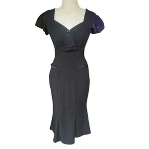 Stop Staring! Black 30’s 40’s pinup sweetheart retro party dress size Small - Picture 1 of 7