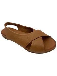 Miz Mooz Leather Crossover Slingback Sandals Thayne Brandy - Picture 1 of 3