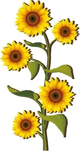 Wooden Sunflower Wall Decor 24 Inch Hanging Sunflower Decor Floral Wood Wall Art - Picture 1 of 4