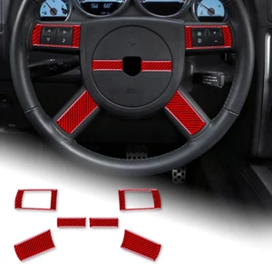 Red Carbon Fiber Steering Wheel Cover Sticker For Dodge Magnum Charger 2008-10 - Picture 1 of 6