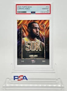 2025 Topps Now #12 Lebron James 50k Career Points PSA 10 Limited Release - Picture 1 of 2