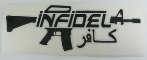 Calcomanía Adhesiva Infidel AR15 EE. UU. America Pro 2da Enmienda 2A 6-3/4" x 2-1/2" - Imagen 1 de 7