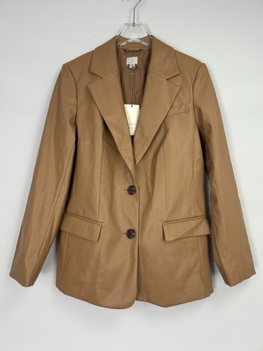 VETEMENTS A New Day Giacca Cappotto Ecopelle Donna Piccolo Marrone Relaxed Fit