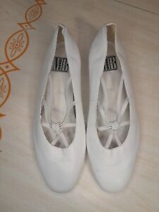 Ballet Flats Shoes Slip-on Strappy Funky White 9.5 80s 90s Prop Casual Coquette 