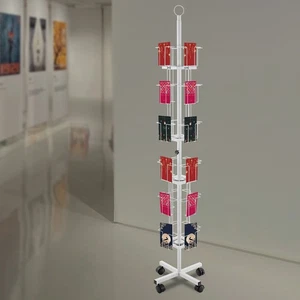 6-Tier 24-Pocket Rotating Greeting Card Display Stand, Floor Rack Organizer - Picture 1 of 12