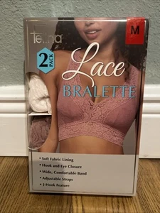 Bralette de encaje para mujer Felina, paquete de 2, rosa/casi malva y blanco ((C02-25) - Imagen 1 de 4