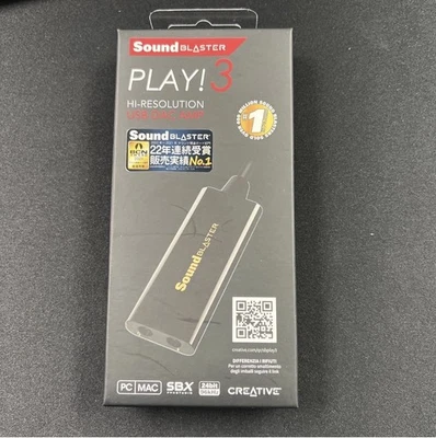 Creative Sound Blaster Play 3 Hi-Res USB DAC AMP Audio Adapter SB1730 - Image 1 of 2