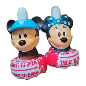 Set of 2 Disney Mickey & Minnie Mouse Juice Toppers Blue Hat/Bow New Good 2 Grow - Picture 1 of 6
