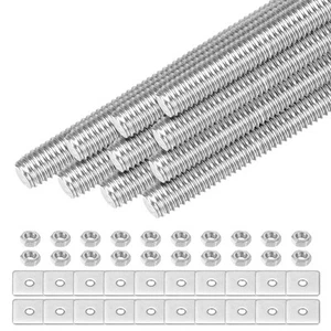 10-Set Fully Threaded Rod, M3x45mm Right Hand Thread Bar Studs with Nuts - Picture 1 of 7