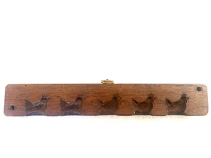 PRIMITIVE AMERICANA FARM Vintage Legno Intagliato Pollo Cioccolato Candy Stampo ARTE DA PARETE - Foto 1 di 6