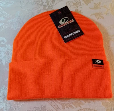 MOSSY OAK Hunter's Safety Orange Beanie Cap Hat Insulated OSFM Adult New - Image 1 of 2