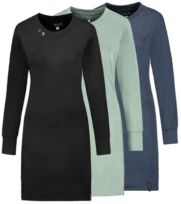 Eight2Nine Damen Kleid Midi Damenkleid Sweatkleid Shirtkleid langarm LETN-071 - Bild 1 von 4