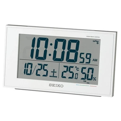 Seiko Clock Table Clock Alarm Clock Radio Digital Calendar Comfort Temperature - Image 1 of 4