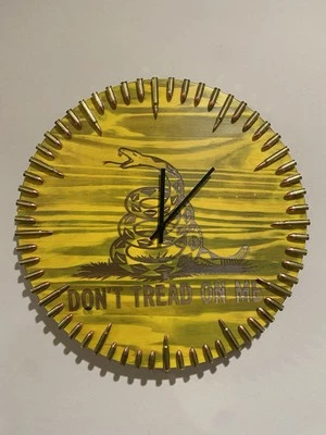 18” U.S. Gadsden Flag Bullet Clock Don’t Tread On Me - 5.56 NATO hrs / 9mm Mins - Image 1 of 4