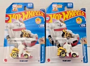 2025 Hot Wheels Feline Lucky Cat Maneki-Neko Celebration Racers N Case Lot Of 2 - Bild 1 von 17