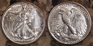 1942 50c walking Liberty Half Dollar CHOICE BU! 90% Silver RB6748 - Picture 1 of 3