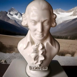 Wagner & Apel Büste Joseph Haydn Porzellan Weißporzellan Goldrand Höhe: 14,5 cm - Bild 1 von 5