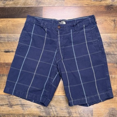 North Face Bermuda Shorts Womens 14 Regular Blue Check Mid Rise - Image 1 of 4