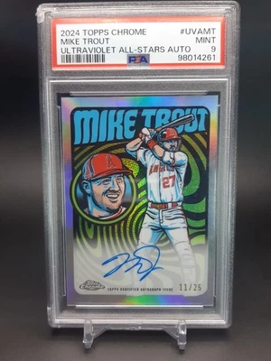 2024 Topps Chrome Ultraviolet All-Stars Auto /25 Mike Trout #UVA-MT Auto PSA 9 - Image 1 of 4