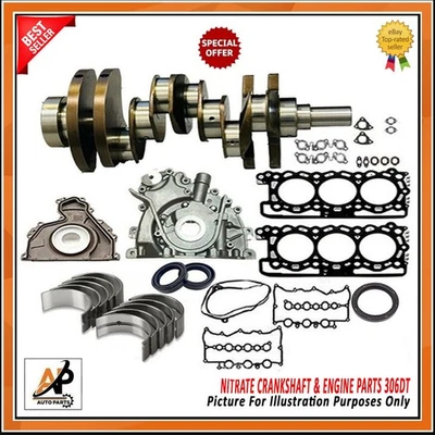 FOR LAND RANGE ROVER JAGUAR 306DT TDV6 3.0 NITRATE CRANKSHAFT+ENGINE REBUILD KIT - Image 1 of 3